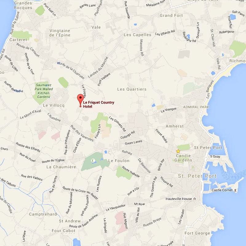 Location Le Friquet hotel Guernsey.